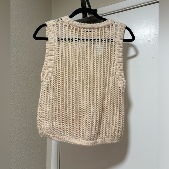 Mesh tank top in cream color - size Large - Picture 3 of 3